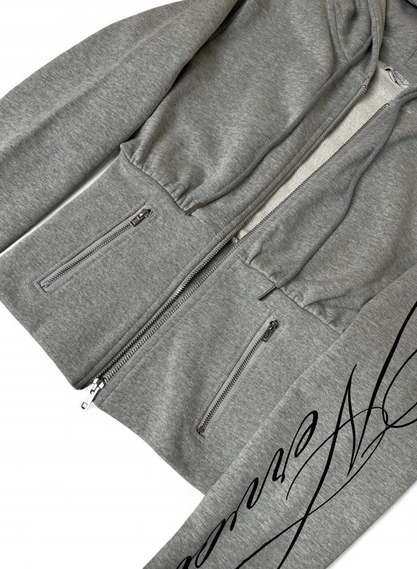 ZIP UP HOODIE - GREY
