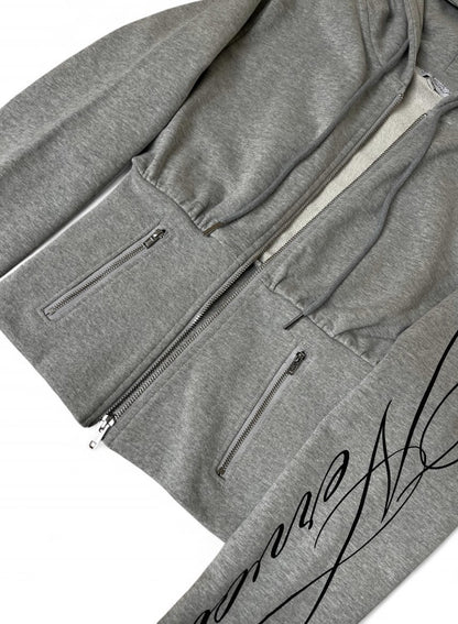 ZIP UP HOODIE - GREY