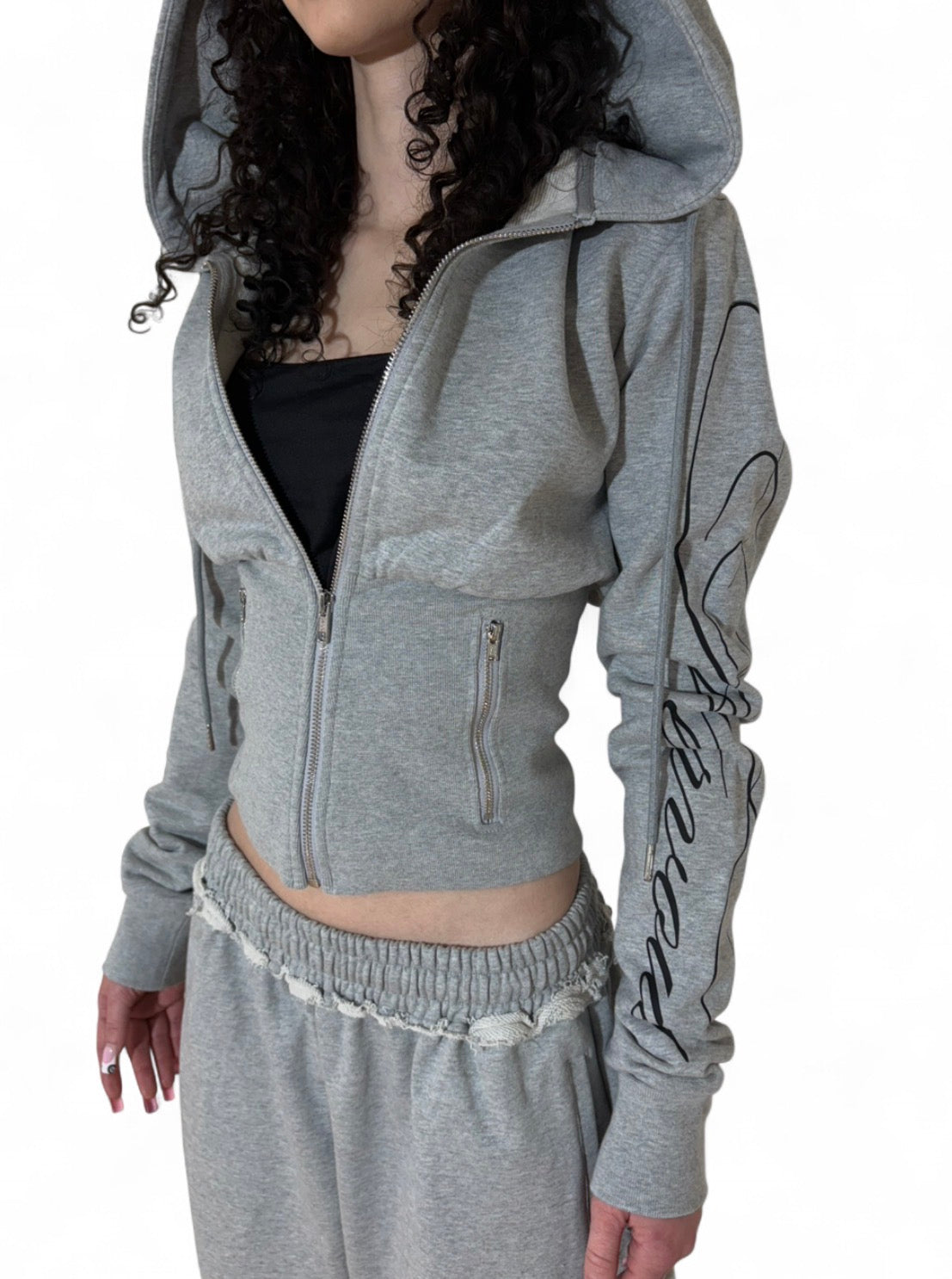 ZIP UP HOODIE - GREY