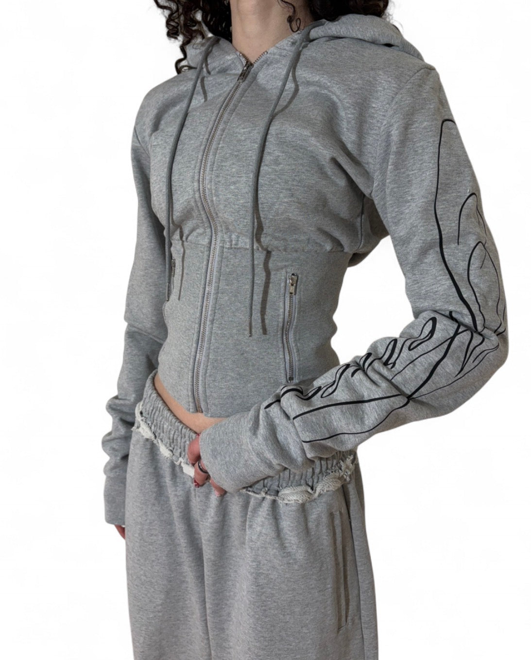 ZIP UP HOODIE - GREY